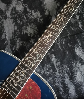 43 pouces série J200 fantôme d'eau bleu peinture brillante abalone incrusté guitare acoustique fournisseur
