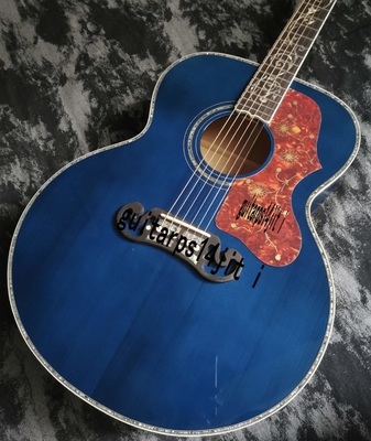 43 pouces série J200 fantôme d'eau bleu peinture brillante abalone incrusté guitare acoustique fournisseur