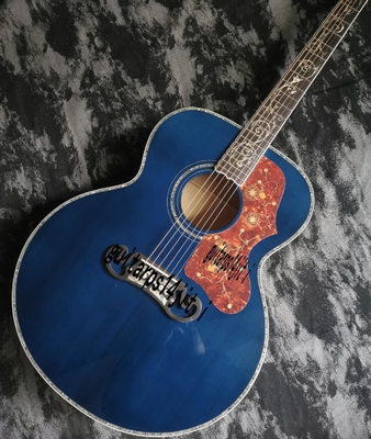 43 pouces série J200 fantôme d'eau bleu peinture brillante abalone incrusté guitare acoustique fournisseur