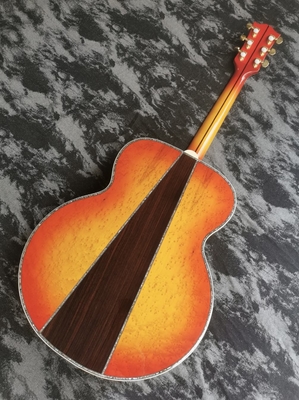 Guitare acoustique personnalisée de 43 pouces de la série SJ200, édition limitée, peinte à la main, brillante et incrustée d'abulon fournisseur