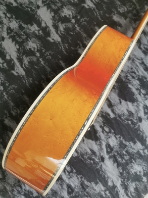 Guitare acoustique personnalisée de 43 pouces de la série SJ200, édition limitée, peinte à la main, brillante et incrustée d'abulon fournisseur