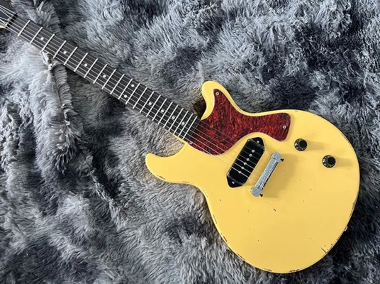 Guitare électrique personnalisée en GB Style Hand Made Heavy Relic Couleur jaune Pickup P90 fournisseur