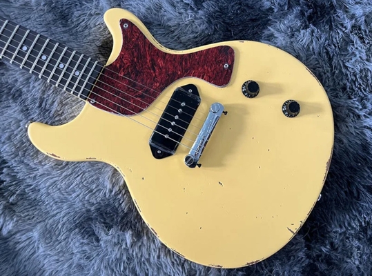 Guitare électrique personnalisée en GB Style Hand Made Heavy Relic Couleur jaune Pickup P90 fournisseur