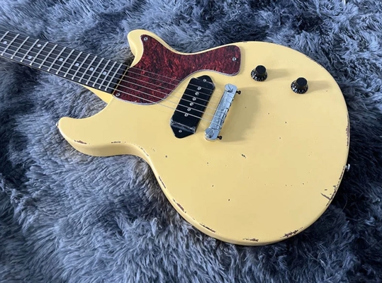 Guitare électrique personnalisée en GB Style Hand Made Heavy Relic Couleur jaune Pickup P90 fournisseur