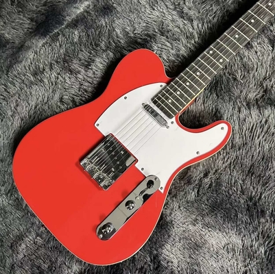 Guitare électrique personnalisée, corps en acajou, couleur rouge, double liaison, planche à cordes en bois de rose, 6 cordes, 22 frets, dropship fournisseur