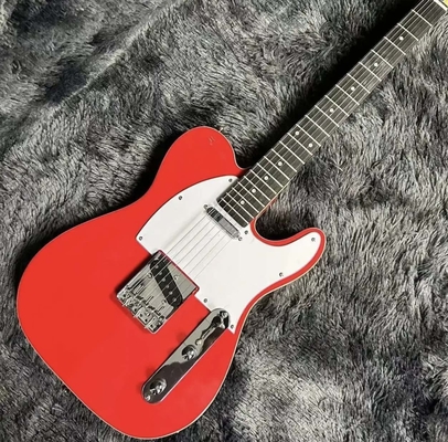 Guitare électrique personnalisée, corps en acajou, couleur rouge, double liaison, planche à cordes en bois de rose, 6 cordes, 22 frets, dropship fournisseur