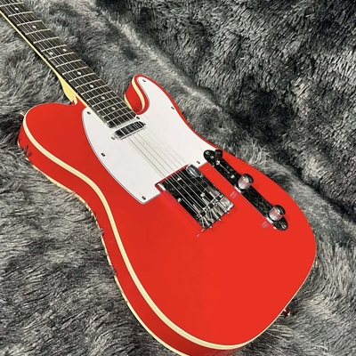 Guitare électrique personnalisée, corps en acajou, couleur rouge, double liaison, planche à cordes en bois de rose, 6 cordes, 22 frets, dropship fournisseur