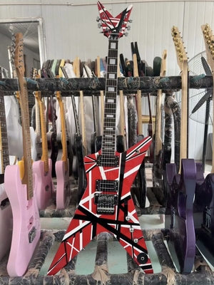 Corps personnalisé Spécial Washburn Dimebag Darrell Rouge Noir Rayures Guitare électrique haute gamme Guitare électrique fournisseur