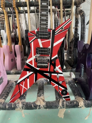 Corps personnalisé Spécial Washburn Dimebag Darrell Rouge Noir Rayures Guitare électrique haute gamme Guitare électrique fournisseur