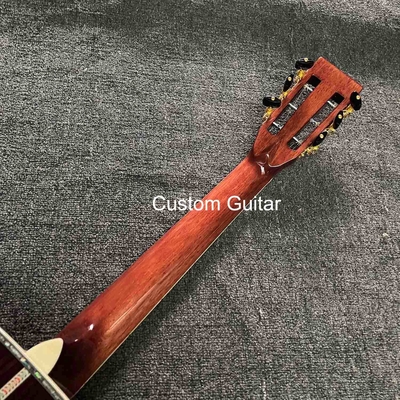 6 cordes personnalisées OEM en bois massif guitare acoustique OO 38 pouces corps pont ébène fournisseur