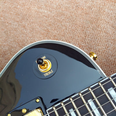 Guitare électrique LP personnalisée de haute qualité, Guitare électrique Red Flame Maple Top avec matériel en or, livraison gratuite fournisseur