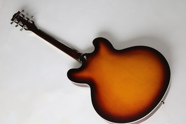 Nouveau style tabac éclatement de l'or de la barque de requin nageoire creuse Guitare électrique la guitare jazz creuse fournisseur