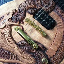 Guitare personnalisée, dessin de dragon sculpté, tableau d'étain, livraison gratuite fournisseur