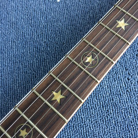 Nouvelle guitare électrique LP de haute qualité, corps noir avec cinq étoiles pointues, livraison gratuite fournisseur