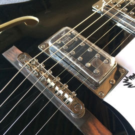 Guitare électrique de jazz à corps creux, trou double F, système de tremolo, guitare de jazz noire de haute qualité fournisseur
