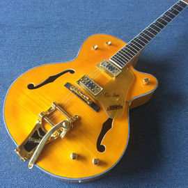 Guitare électrique de jazz à corps creux de haute qualité, trou double F, système Tremolo, plateau flamme fournisseur