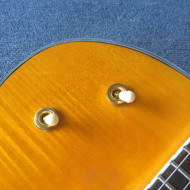 Guitare électrique de jazz à corps creux de haute qualité, trou double F, système Tremolo, plateau flamme fournisseur