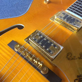 Guitare électrique de jazz à corps creux de haute qualité, trou double F, système Tremolo, plateau flamme fournisseur