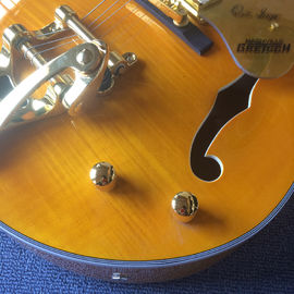 Guitare électrique de jazz à corps creux de haute qualité, trou double F, système Tremolo, plateau flamme fournisseur