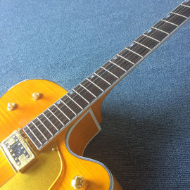 Guitare électrique de jazz à corps creux de haute qualité, trou double F, système Tremolo, plateau flamme fournisseur