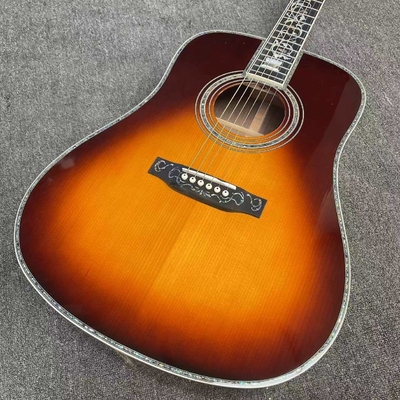 41 pouces type D Sunburst épinette solide Guitare acoustique Abalone Eboné fournisseur