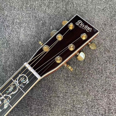 41 pouces type D Sunburst épinette solide Guitare acoustique Abalone Eboné fournisseur