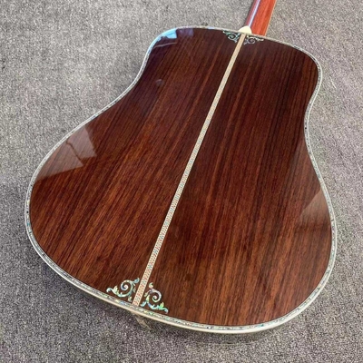 41 pouces type D Sunburst épinette solide Guitare acoustique Abalone Eboné fournisseur