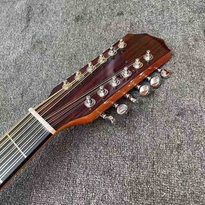 Guitare acoustique personnalisée à 12 cordes en épinette solide en couleur naturelle fournisseur