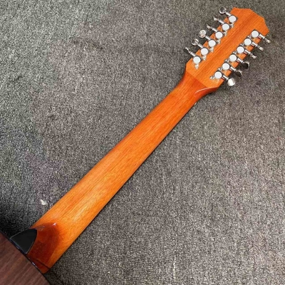 Guitare acoustique personnalisée à 12 cordes en épinette solide en couleur naturelle fournisseur