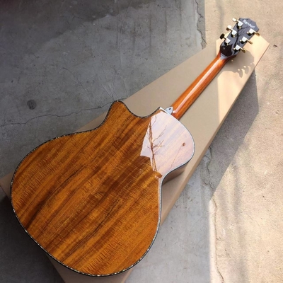 Personnalisé Tout KOA Bois 40 pouces PS14 Type Cutaway Guitare acoustique Abalone Arbre de vie Ébène avec logo personnalisé sur les têtes fournisseur