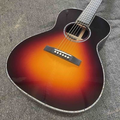 Guitare acoustique personnalisée en bois de rose d'Inde orientale en couleur Sunburst fournisseur