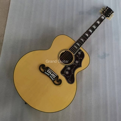 Dispositif solide de 43 pouces Jumbo Parlor Guitare acoustique Flammeur d'érable arrière côté pont d'ébène fournisseur