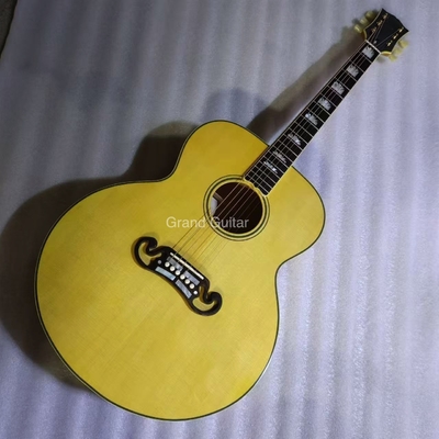 Dispositif solide de 43 pouces Jumbo Parlor Guitare acoustique Flammeur d'érable arrière côté pont d'ébène fournisseur