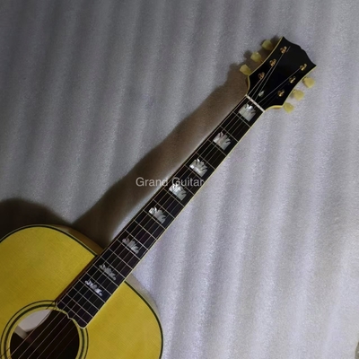 Dispositif solide de 43 pouces Jumbo Parlor Guitare acoustique Flammeur d'érable arrière côté pont d'ébène fournisseur