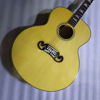 Dispositif solide de 43 pouces Jumbo Parlor Guitare acoustique Flammeur d'érable arrière côté pont d'ébène fournisseur