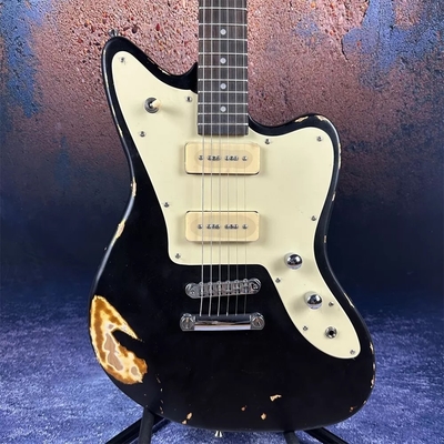 2024 Guitare électrique de luxe de style Fano Relic Guitare électrique personnalisée usine de guitare noire vieillissante fournisseur