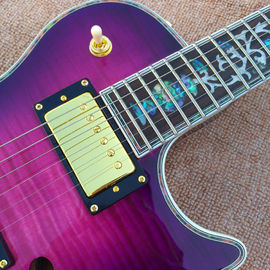 Guitare électrique sur disque LP personnalisé avec haut et arrière de liaison Abalone fournisseur