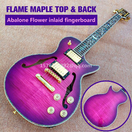 Guitare électrique sur disque LP personnalisé avec haut et arrière de liaison Abalone fournisseur