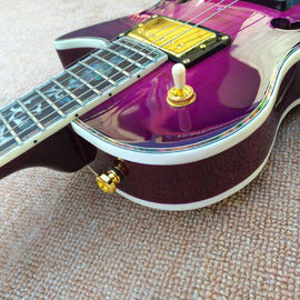 Guitare électrique sur disque LP personnalisé avec haut et arrière de liaison Abalone fournisseur