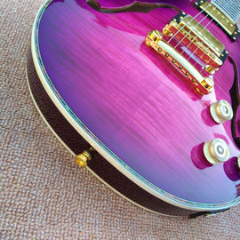 Guitare électrique sur disque LP personnalisé avec haut et arrière de liaison Abalone fournisseur