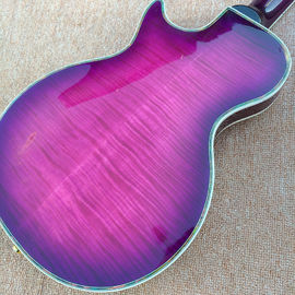 Guitare électrique sur disque LP personnalisé avec haut et arrière de liaison Abalone fournisseur