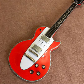 Vente à chaud sur mesure Lp orange guitare électrique guitare instruments de musique corps d'acajou cou fournisseur