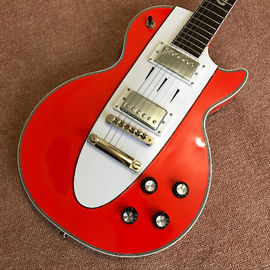 Vente à chaud sur mesure Lp orange guitare électrique guitare instruments de musique corps d'acajou cou fournisseur