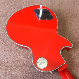 Vente à chaud sur mesure Lp orange guitare électrique guitare instruments de musique corps d'acajou cou fournisseur