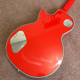 Vente à chaud sur mesure Lp orange guitare électrique guitare instruments de musique corps d'acajou cou fournisseur