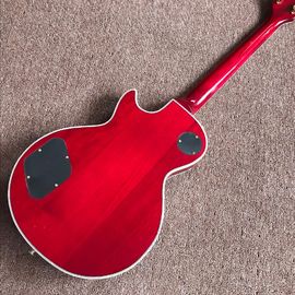 Nouvelle guitare électrique LP personnalisée de haute qualité, couleur éclaboussure Quilte Maple rouge guitare électrique sur mesure magasin fournisseur