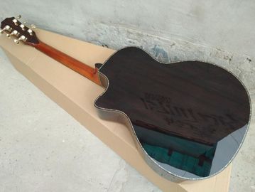 2018 Nouvelle guitare acoustique à coupe de corps Chaylor Guitare acoustique électrique à haut solide à base d'abalon réel fournisseur