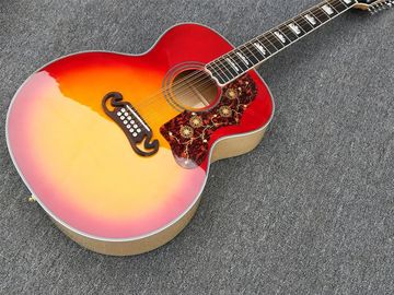 Tiger Flame Maple Factory personnalisé 12 cordes G200 classique rouge et jaune Guitare acoustique fournisseur