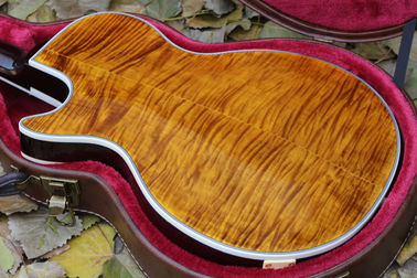 Double personnalisé Tiger Flame Maple top suprême LP Guitare électrique matériel doré fournisseur