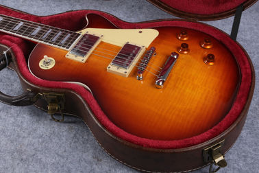 R9 Vos sur mesure Tiger Flame Maple haut LP Guitare électrique matériel en argent fournisseur